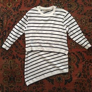 Striped nursing and maternity sweater